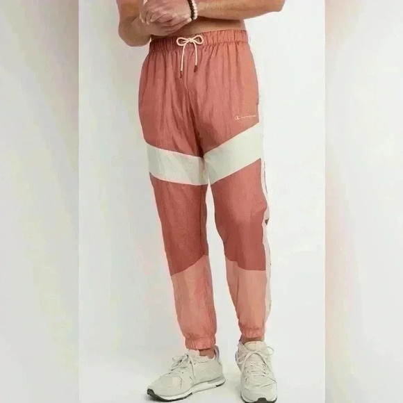 Champion Woven Track Pants, 30" Chalk White/Timeless Coral/Peach Grape Fruit - Picture 1 of 3